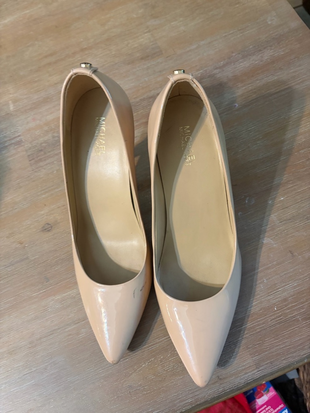 Michael Kors Blush Patent Pointed-Toe Heels